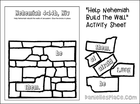 Nehemiah Activity Sheet for Younger Children from www.daniellesplace.com