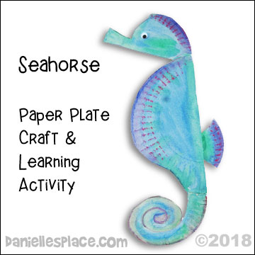 Seahorse Paper Plate Craft from www.daniellesplace.com