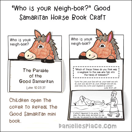 Who is your neigh-bor? Good Samaritan Horse Book Craft