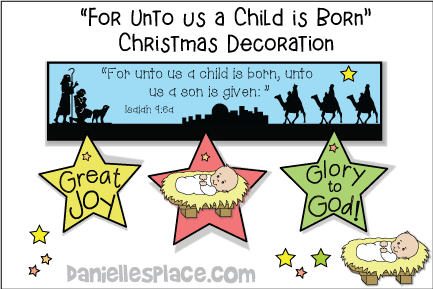 Baby Jesus and Stars Christmas Decoration