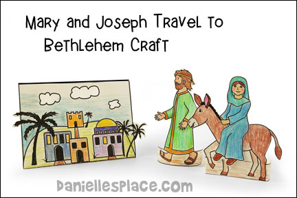 Joseph and Mary Travel to Bethlehem Bible Craft for Kids