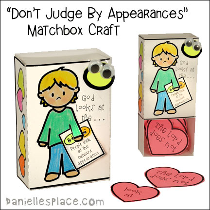 Don't Judge by Appearances Matchbox Bible Verse Review Craft for Children from www.daniellesplace.com