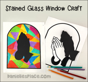 Stained Glass Window with Praying Hands Craft