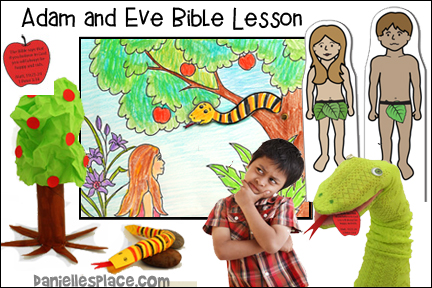 Adam and Even Bible Lesson for Children including crafts, games, songs and Bible Verse Memory Games 