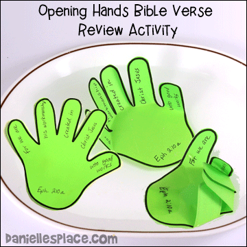 Opening Hands Bible Verse Activity for Creation - God Made Me - Hands Bible Lesson