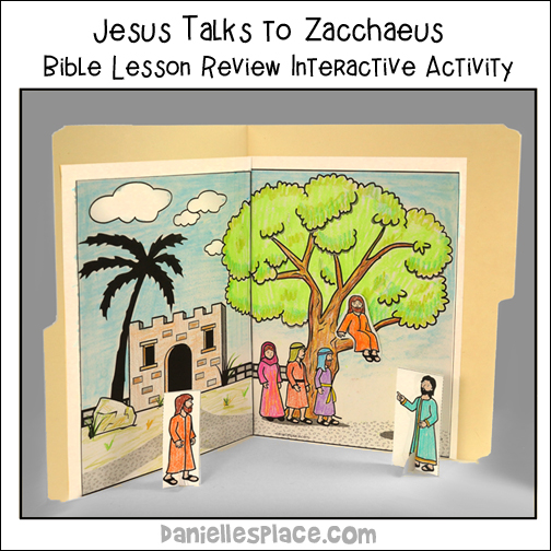 "Jesus Talke to Zacchaeus" Interactive Bible File Folder Bible Lesson Review