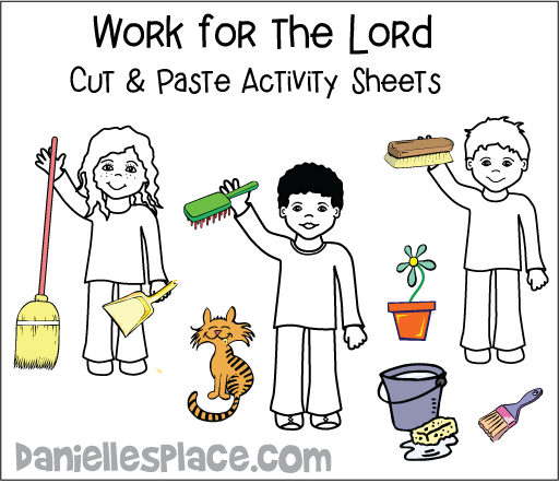 Work for the Lord Activity Sheets  - Cut and Paste Craft for Children's Ministry