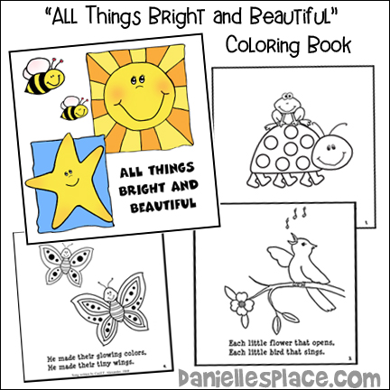 All Things Bright and Beautiful Coloring Book for Children's Ministry for The Creation Lesson