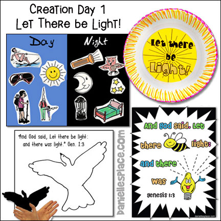 Creation Day 1 - Let There be Light Bible lesson for Children's Ministry with Crafts, Interactive Games and Learning Activities