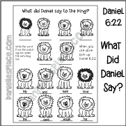 Daniel 6:22 Bible Verse Activity Sheet