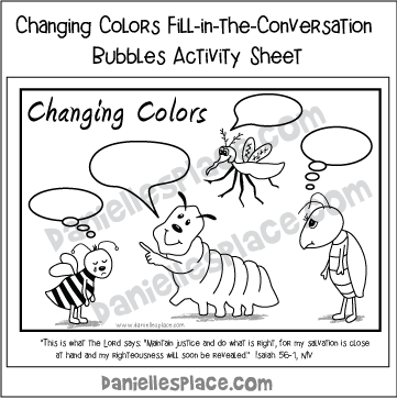 Changing Colors Fill-in-the-conversation Bubbles Activity Sheet for Sunday School