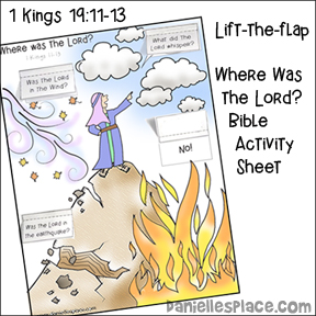 Elijah 1 Kings 19:11-13 Lift-the-flap Activity Sheet