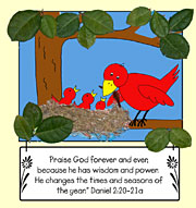 Mama Bird with Chicks Picture