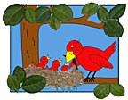 sunday School bird coloring sheet and craft