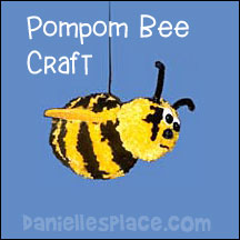 Pompom Bee craft for kids from www.daniellesplace.com