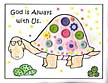 sunday school God is always with us turtle coloring and activity sheet