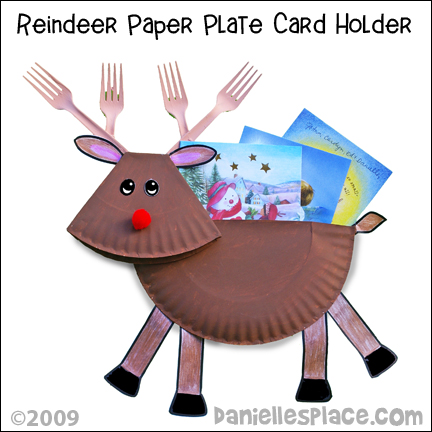 Paper Plate Christmas Reindeer Christmas Card Holder Craft