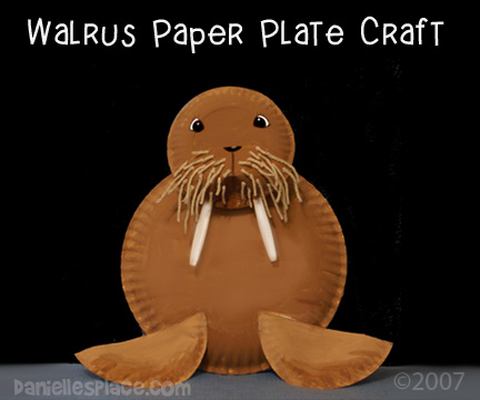 walrus paper plate craft for kids www.daniellesplace.com