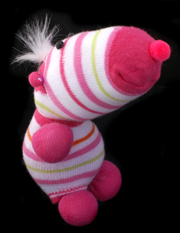 Striped Critter Sock Dog Craft 4