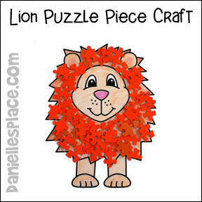 Lion with Puzzle Piece Mane Bible Craft
