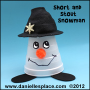 Snowman Cup Craft for Kids www.daniellesplace.com