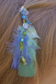 blue feather hair extension