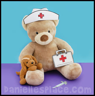 nurse cap bear craft www.daniellesplace.com