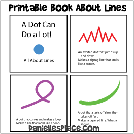 Printable Mini Book About Lines for Christian Homeschool Art Lesson from www.daniellesplace.com