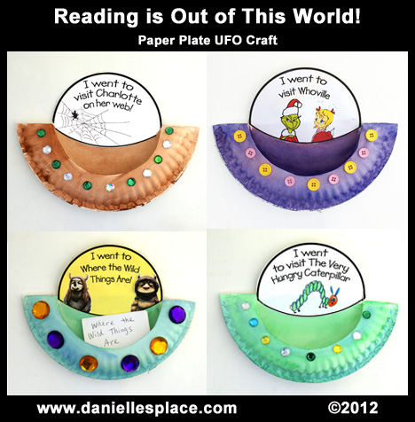 Reading is Out of This World Paper Plate Activity and Bulletin Board Display www.daniellesplace.com