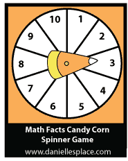 math facts candy corn spinner game