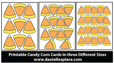 Candy Corn Shape Cards Printables www.daniellesplace.com