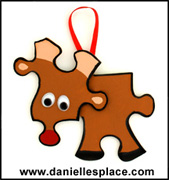 Reindeer puzzle craft  from www.daniellesplace.com
