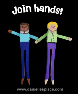 Join Hands Clothespin Children Martin Luther King Jr. Craft for Kids www.daniellesplace.com