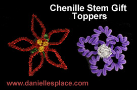 chenille stem gift toppers www.daniellesplace.com