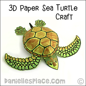 3D Sea Turtle Craft and Decoration for Sea-themed Vacation Bible School from www.daniellesplace.com