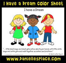 I Have a Dream Color Sheet