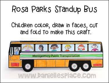 Rosa Parks Standup Bus Craft for Martin Luther King, Jr. Day from www.daniellesplace.com www.daniellesplace.com