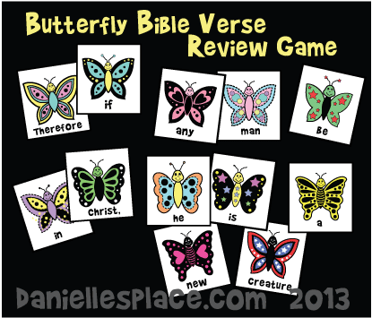 Butterfly Bible Verse Review Game for Sunday School from www.daniellesplace.com
