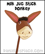 Milk Jug Donkey Craft for Palm Sunday from www.daniellesplace.com