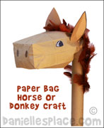 Paper Bag Donkey Craft from www.daniellesplace.com