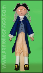 No-sew Benjamin Franklin Paint Stick Puppet Craft from www.daniellesplace.com