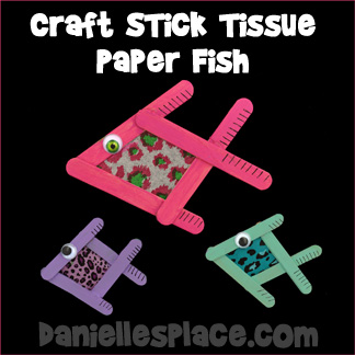 Craft Stick Fish Craft for Children from www.daniellesplace.com