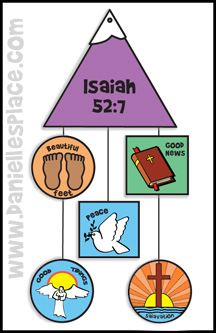 Isaiah 52:7 - Beautiful Feet Mobile Bible Craft from www.daniellesplace.com