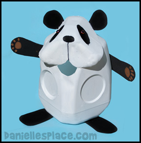 Panda Bear Craft Made from a Milk Jug www.daniellesplace.com