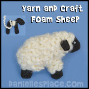 Foam and Yarn Sheep Craft for Children from www.daniellesplace.com