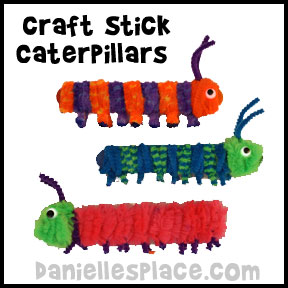 Caterpillar Craft Stick and Pipe Cleaner Craft for Kids from www.daniellesplace.com