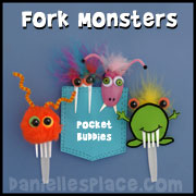 Monster Craft - Monster Pocket Buddy Craft made with Forks from www.daniellesplace.com
