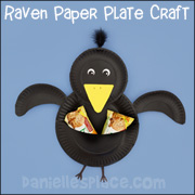 Bird Craft - Paper Plate Raven Craft from www.daniellesplace.com