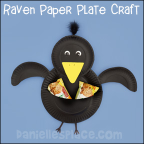 Raven Paper Plate Craft for Elijah Sunday School Lesson from www.daniellesplace.com