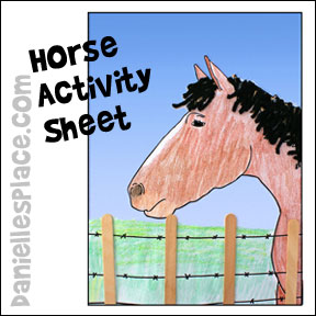 Horse Printable Activity Sheet from www.daniellesplace.com